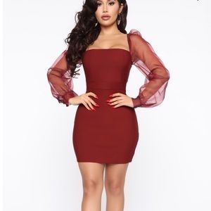 Burgundy mini dress